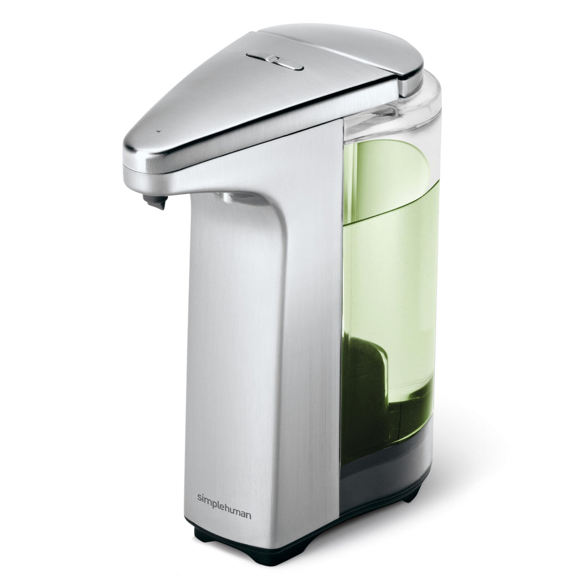 simplehuman 8 oz touch-free dispenser with brushed nickel finish for hygienic hands-free soap