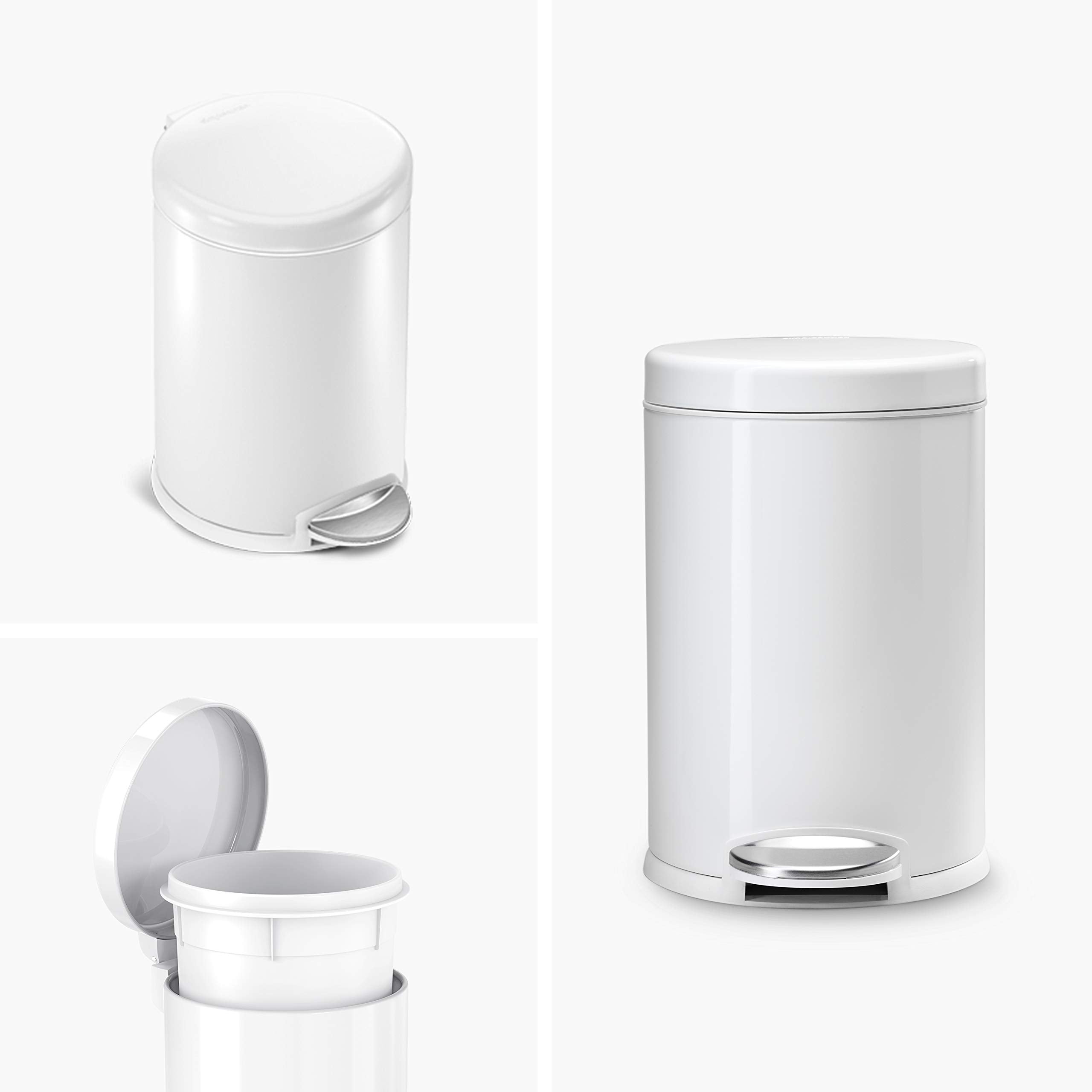 simplehuman pedal action delivers durable, smooth operation for daily use.
