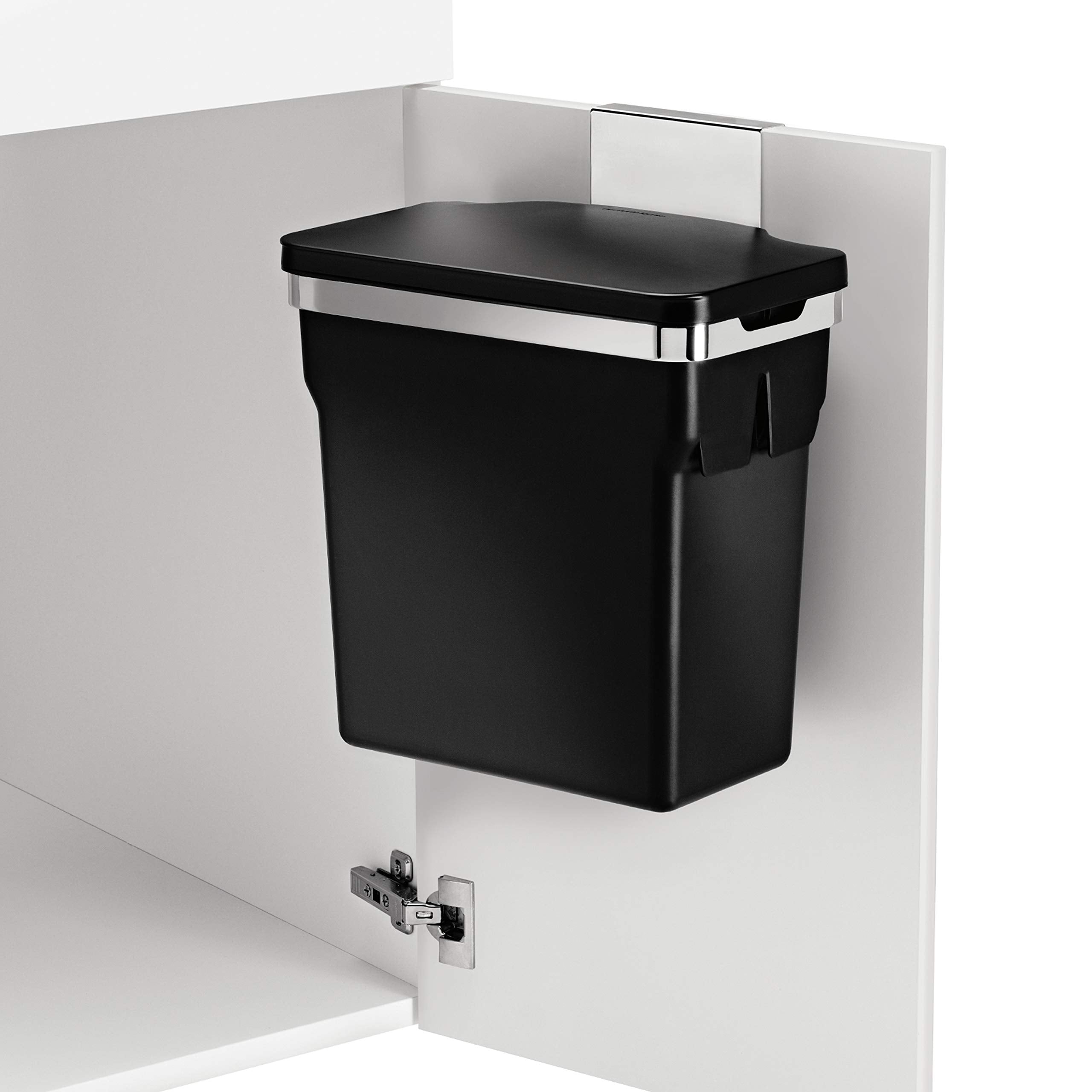 Simplehuman removable plastic bucket keeps spills contained and cabinets clean