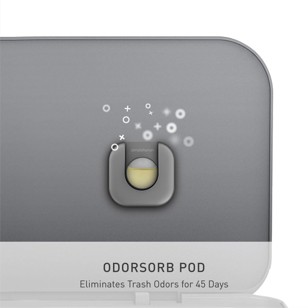 simplehuman code M liner refills stored inside the pocket.