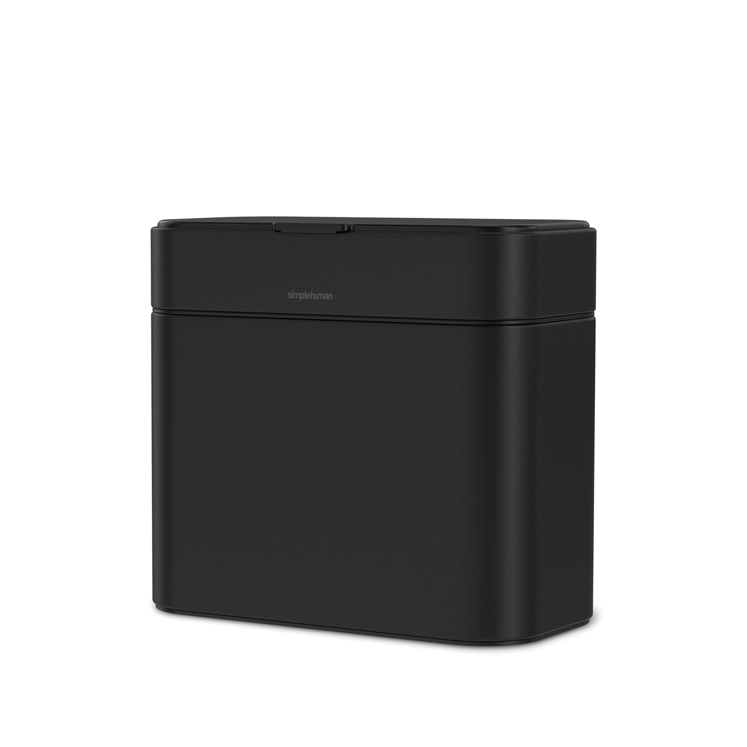 simplehuman compost caddy docked to a trash can for organized scraps and odor control.