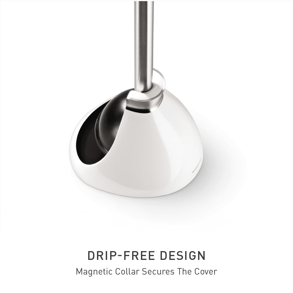 dome cover hides the plunger for a clean bathroom look.