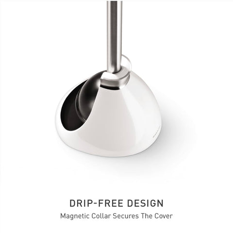 dome cover hides the plunger for a clean bathroom look.