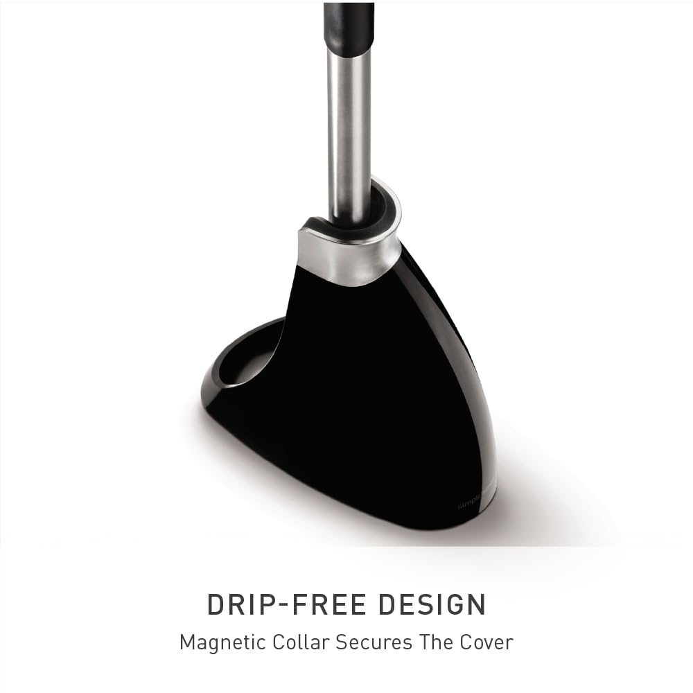 crescent-shaped brush head reaches hard-to-clean areas around the rim