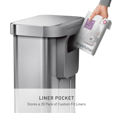 simplehuman fingerprint-proof coating keeps the stainless steel clean