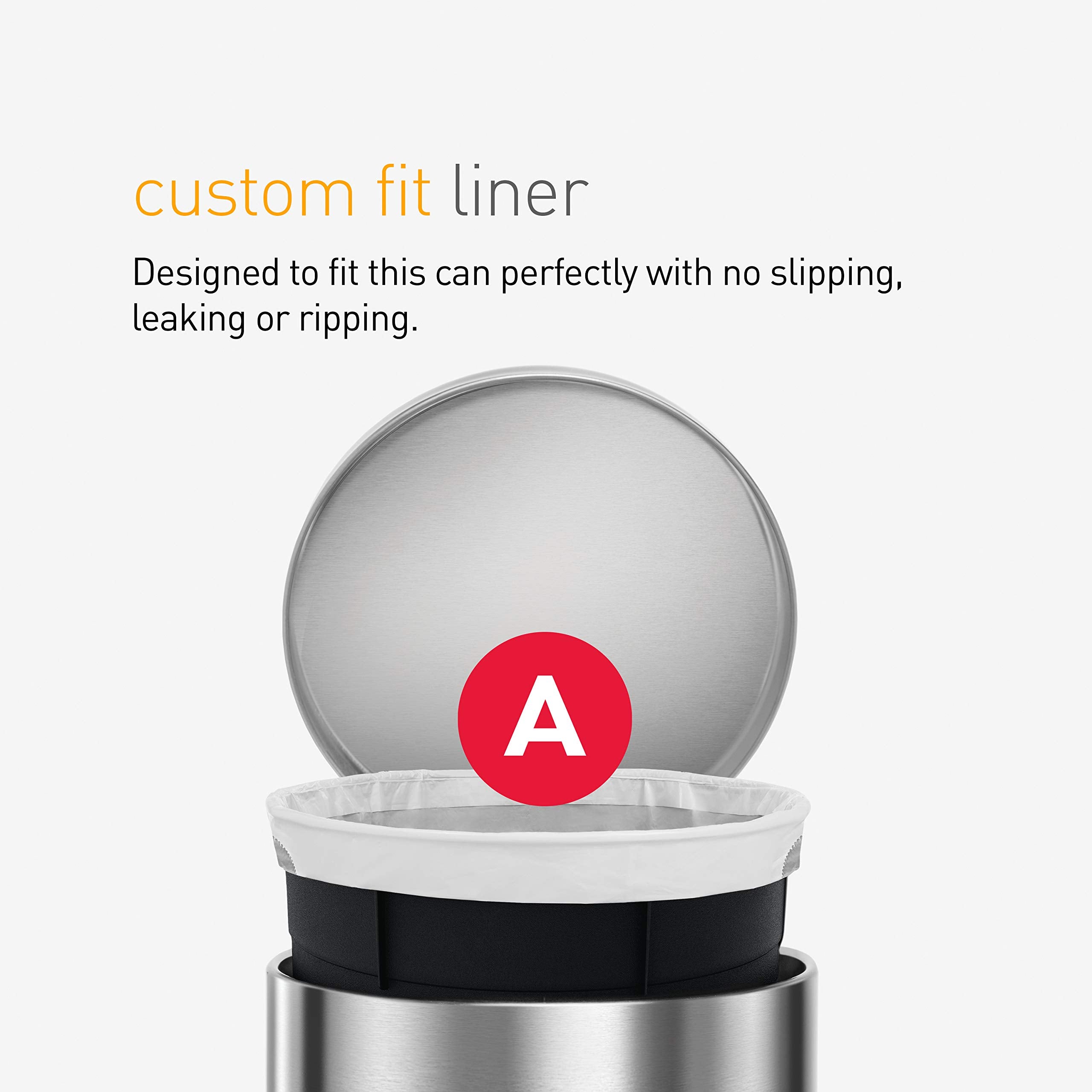 simplehuman fingerprint-proof finish helps maintain a clean, polished look.
