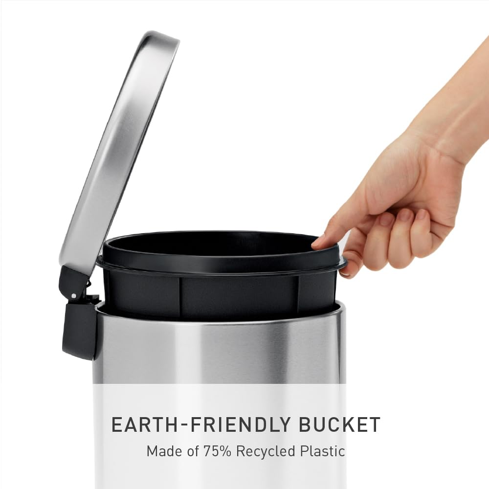 simplehuman fingerprint-proof finish resists smudges on stainless steel