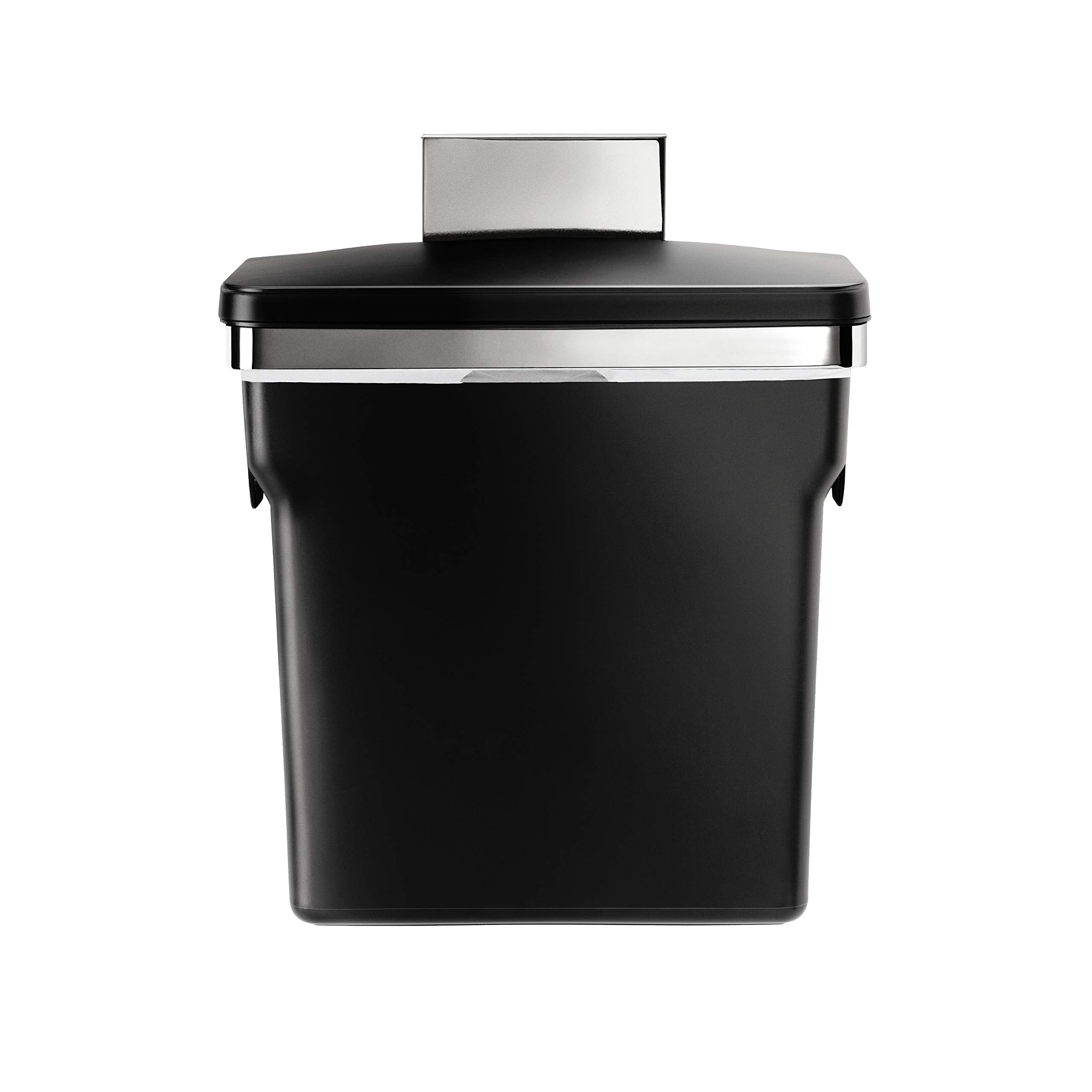 Simplehuman in-cabinet bin mounted on a cabinet door for quick access