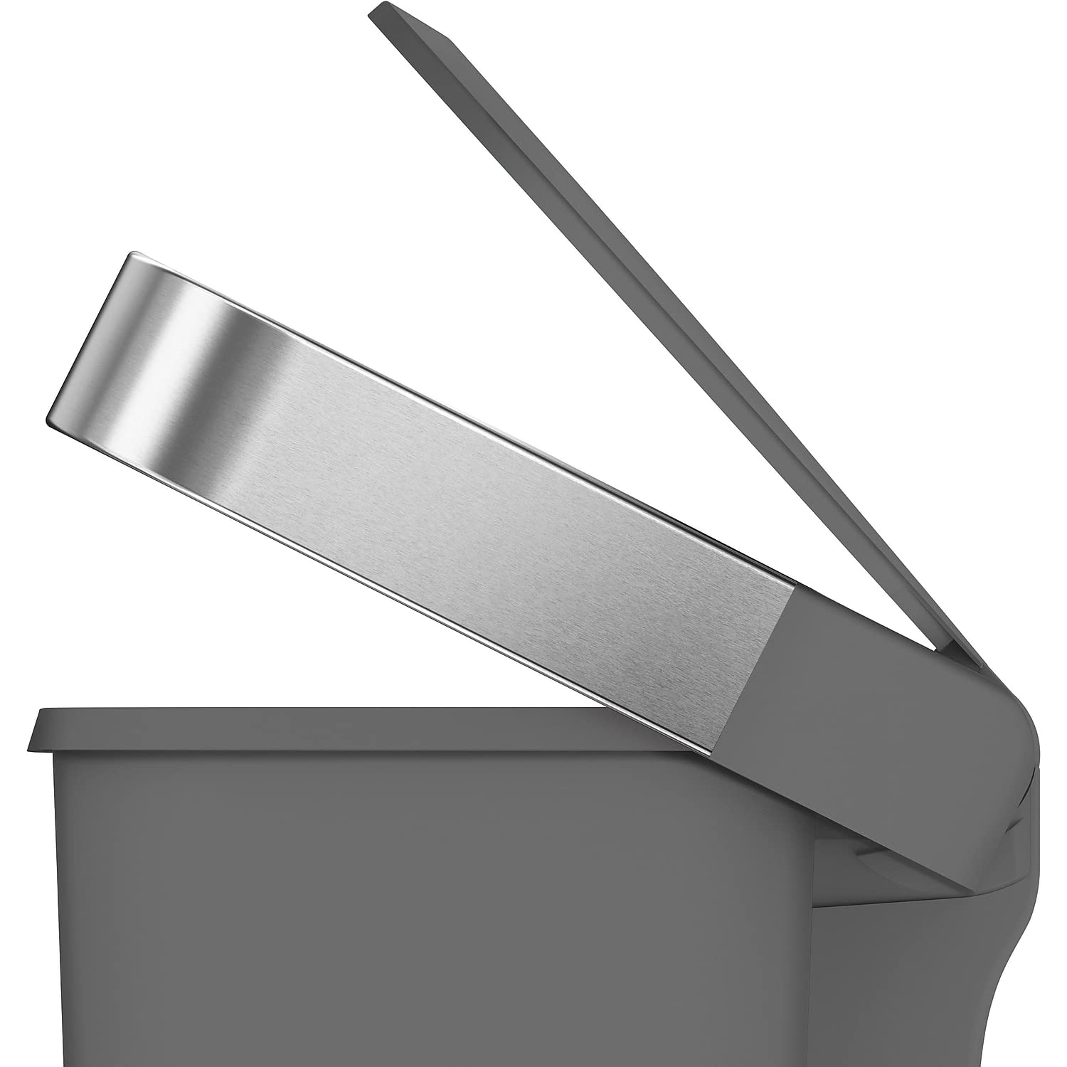 Simplehuman lid shox enables a silent, controlled close every time