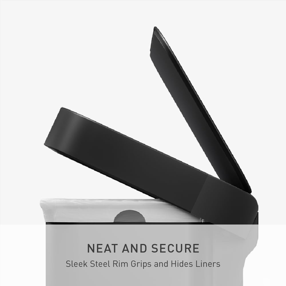 simplehuman lid shox provides slow quiet lid closure