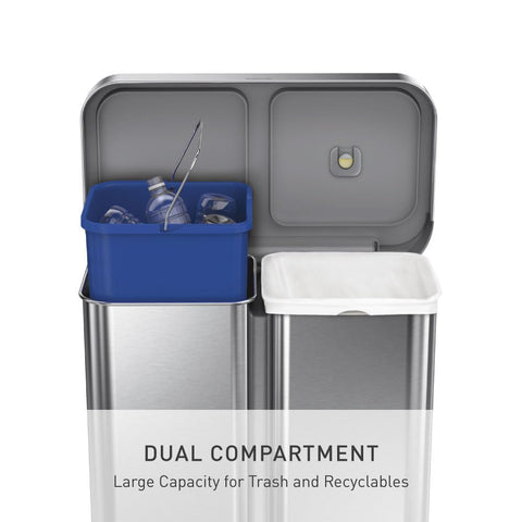 Simplehuman lid shox delivers smooth, silent closing.