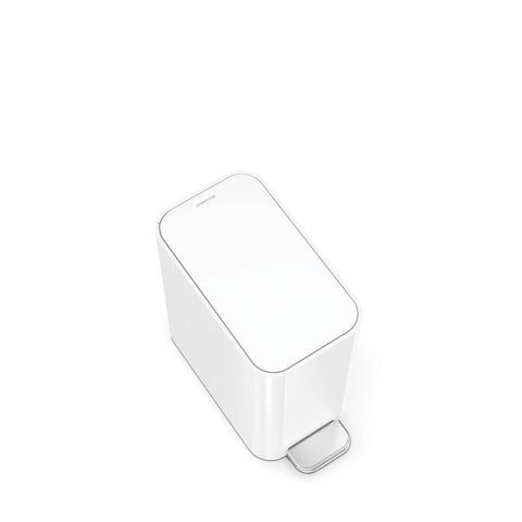 simplehuman liner pocket stores a 20-pack of liners for easy one-by-one dispensing