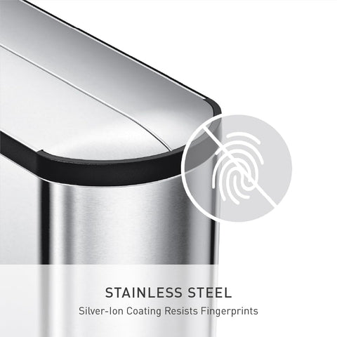 simplehuman non-skid base keeps the can steady on any floor