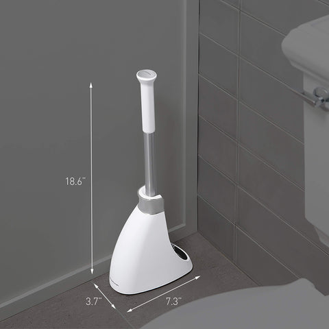 Simplehuman plunger flange has a narrow profile for efficient use with modern toilets.