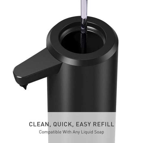 simplehuman qr-code-under-lid, effortless reorder of soap.