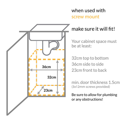 Removable bucket allows easy emptying and fast cleaning without removing frame