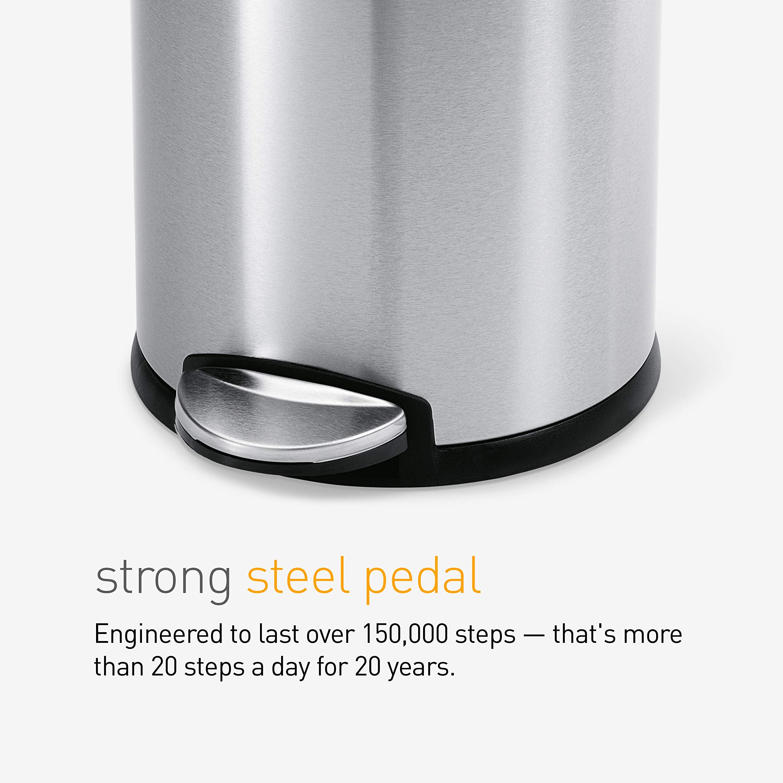 simplehuman removable inner bucket makes trash disposal quick and clean.