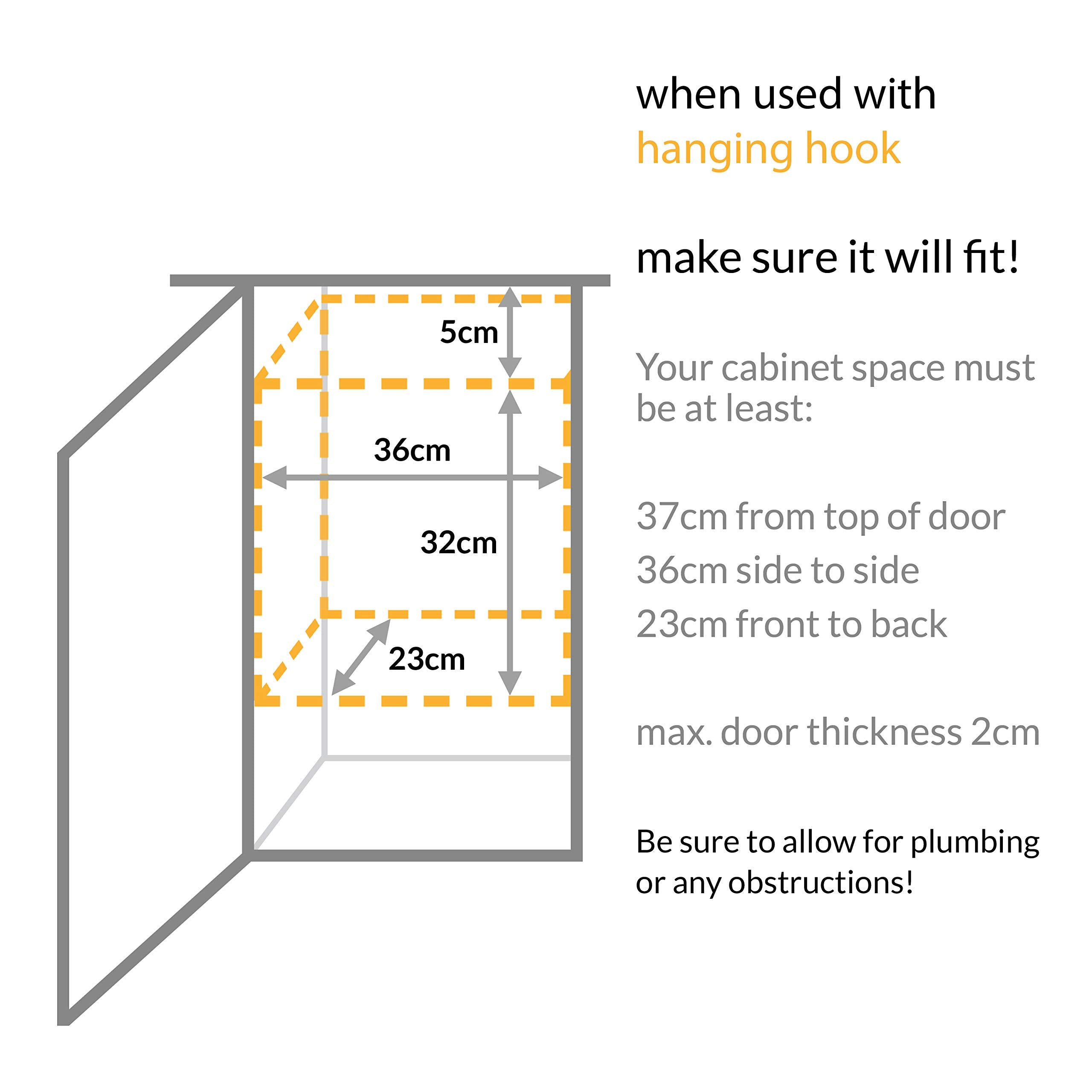 Screw-in mounting option provides a clean, permanent kitchen installation