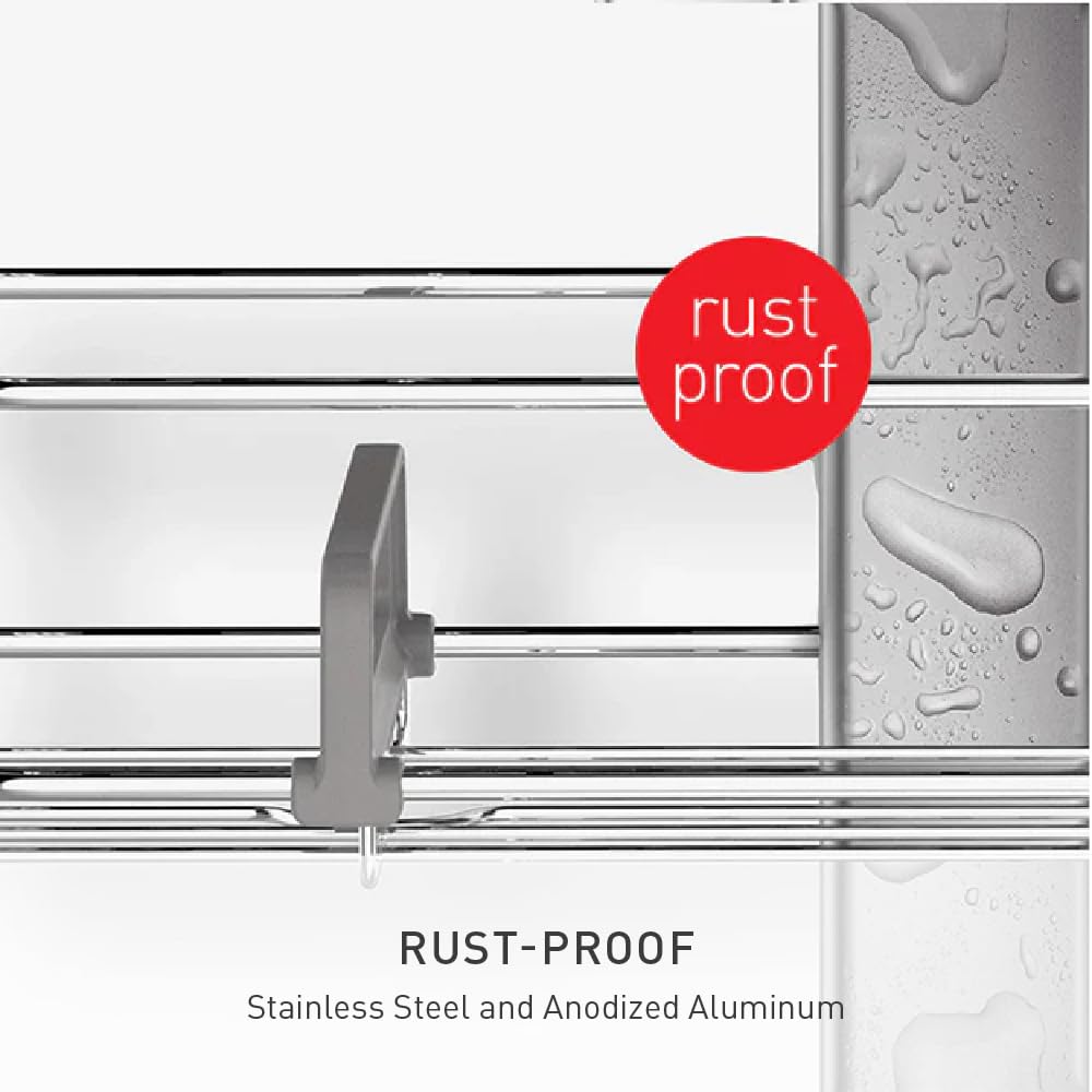 simplehuman shower caddy rust-proof materials close-up