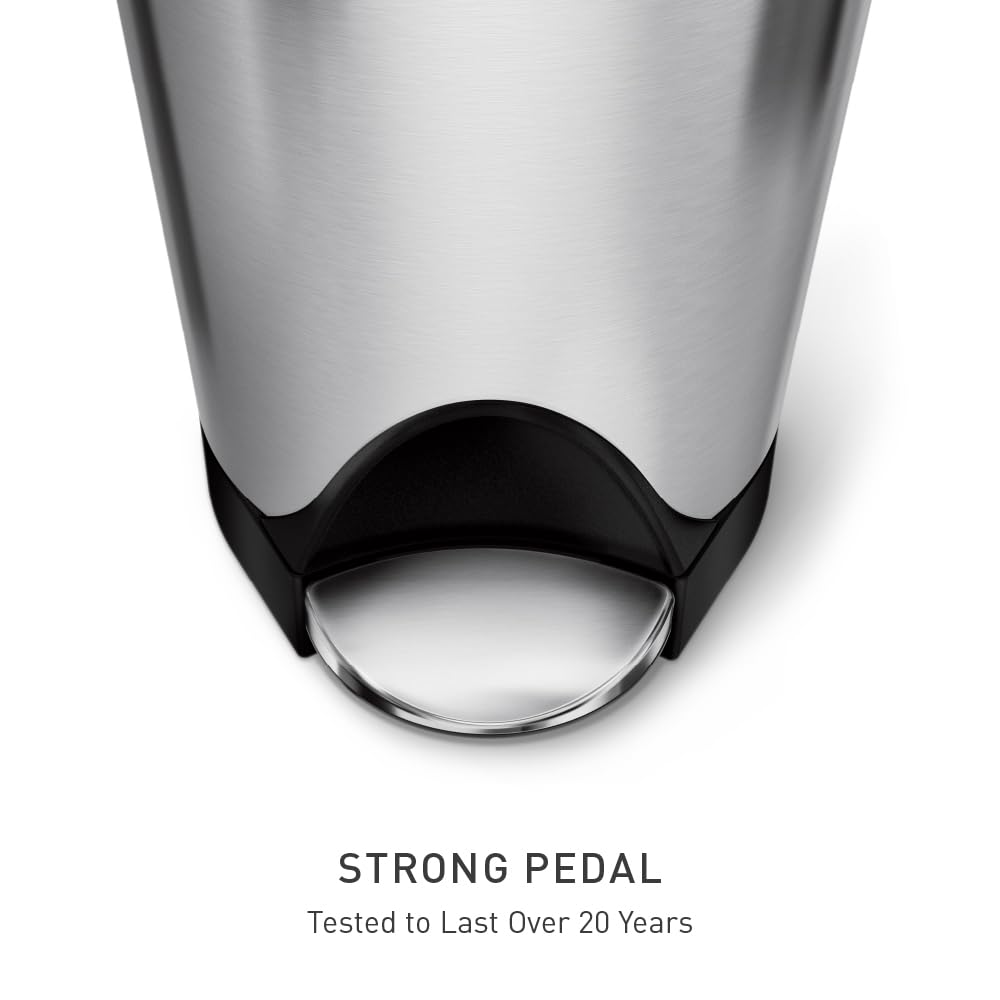 simplehuman silent close lid ensures quiet, unobtrusive lid movement