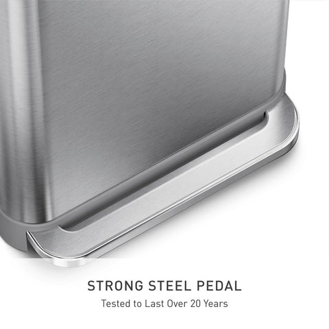 simplehuman silent-close lid ensures a smooth, quiet close