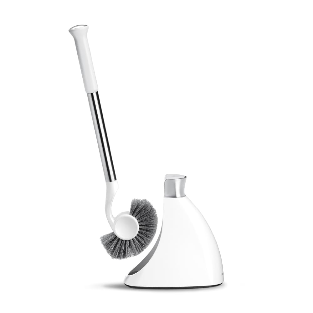 simplehuman toilet brush with caddy and stainless steel rod keeps bathrooms tidy and hygienic