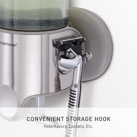 simplehuman stainless steel finish resists rust and discoloration in humid bathrooms.