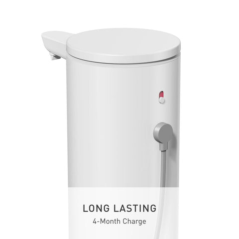 simplehuman white stainless steel finish blends with any decor