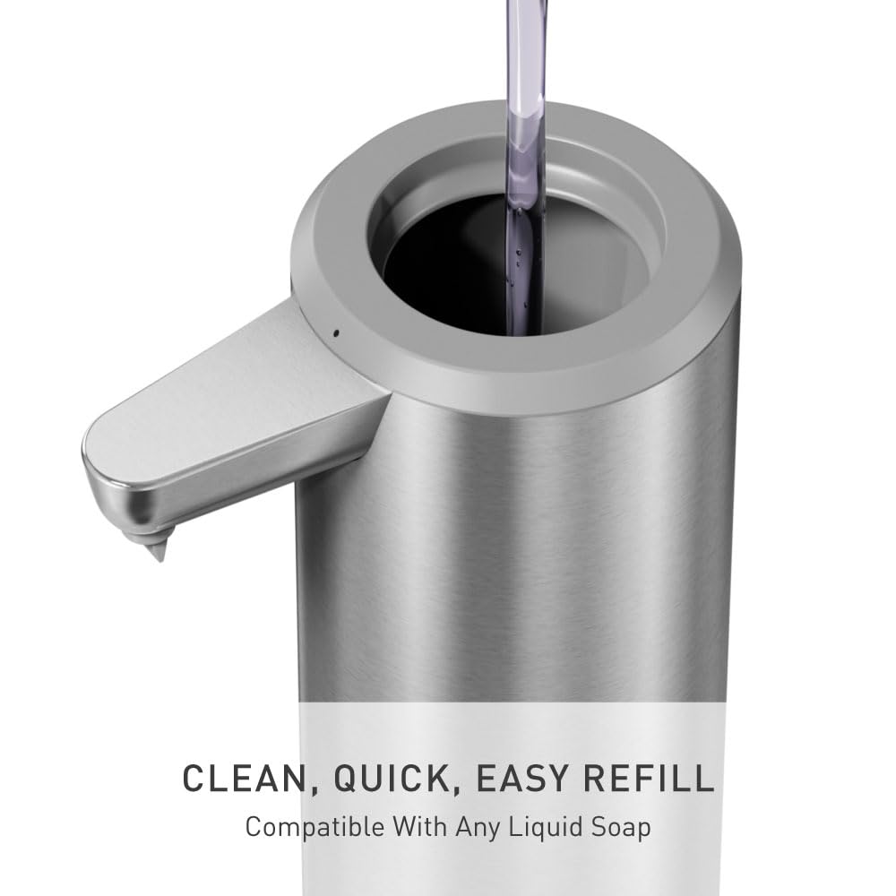 Simplehuman wide refill opening for fast refills and less mess