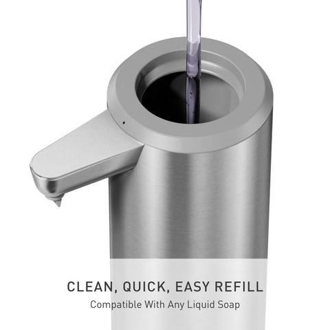 Simplehuman wide refill opening for fast refills and less mess