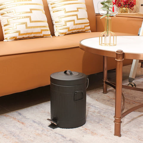 SIMPLEMADE compact trash can ideal for tight bathroom corners.
