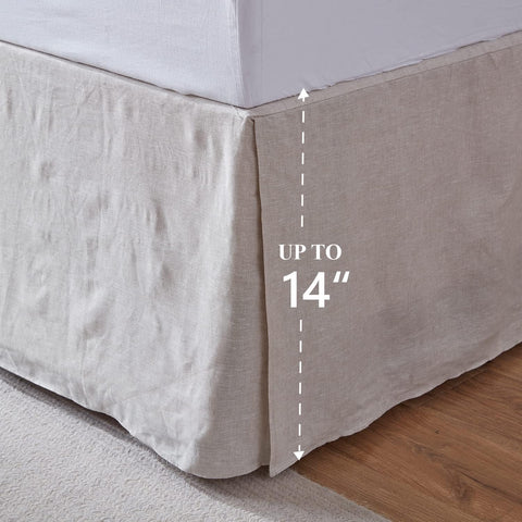 SimpleOpulence bed skirt with platform minimizes dust under the bed