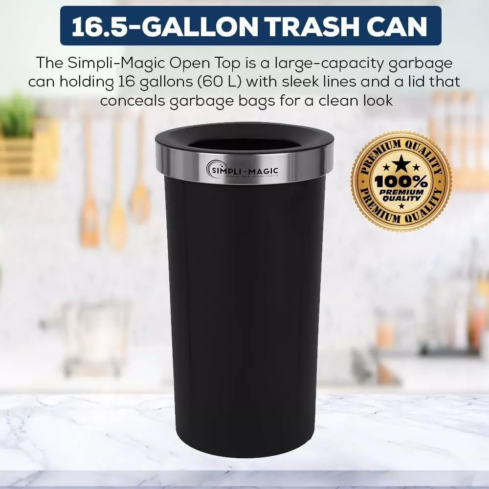 Simpli-Magic 2-pack of round commercial trash cans for high-traffic areas.