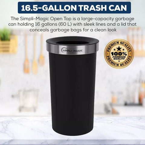 Simpli-Magic 2-pack of round commercial trash cans for high-traffic areas.