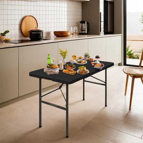 SIMPLI-MAGIC 4ft table in outdoor picnic setup ready to serve