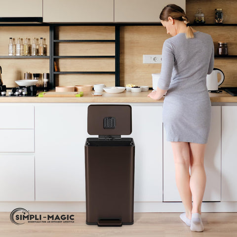 Simpli-Magic 50L dorm-friendly trash can fits tight spaces.