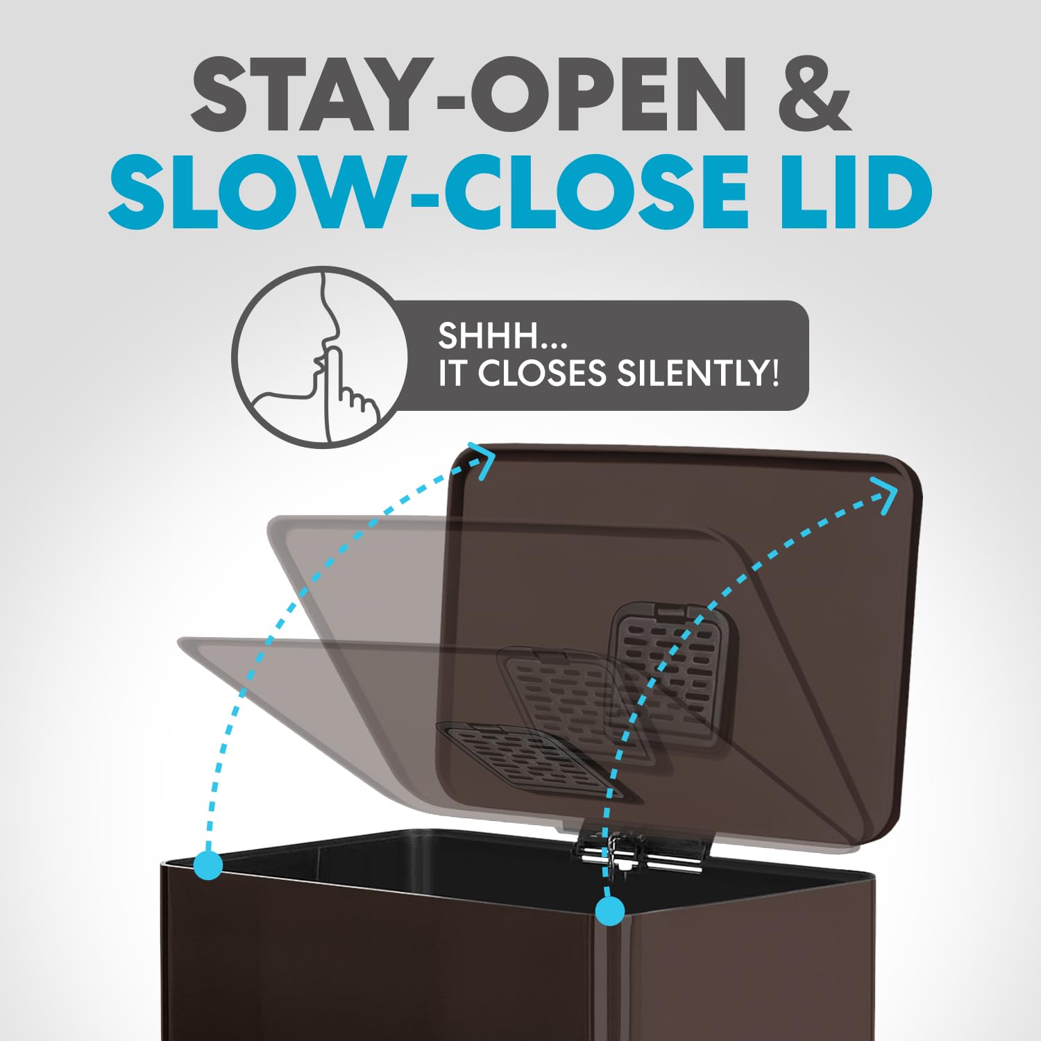 Simpli-Magic 50L removable plastic liner for easy bag changes.