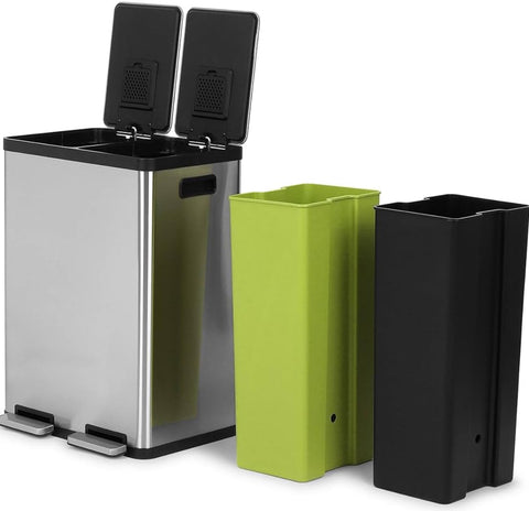 SIMPLI-MAGIC 60L dual-compartment color-coded liners for easy separation