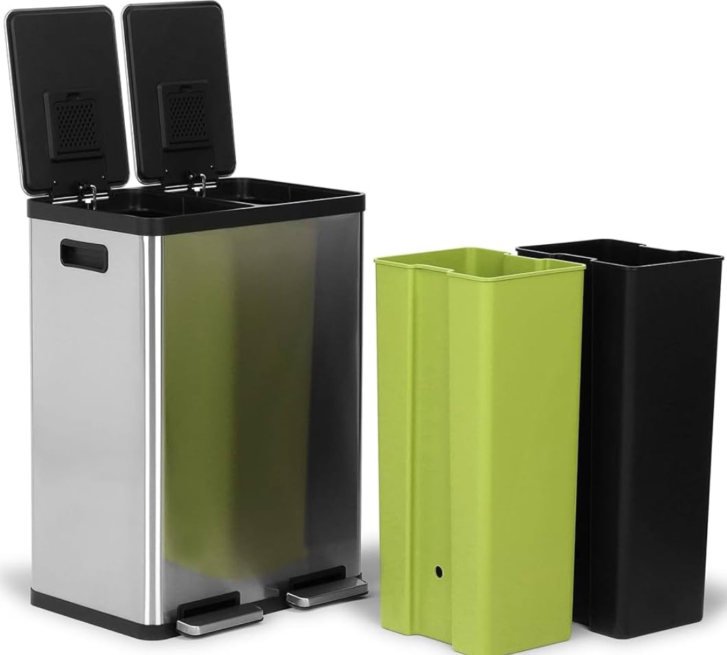SIMPLI-MAGIC 60L dual-compartment with soft-close lid for quiet operation