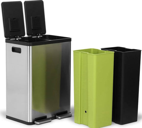 SIMPLI-MAGIC 60L dual-compartment with soft-close lid for quiet operation