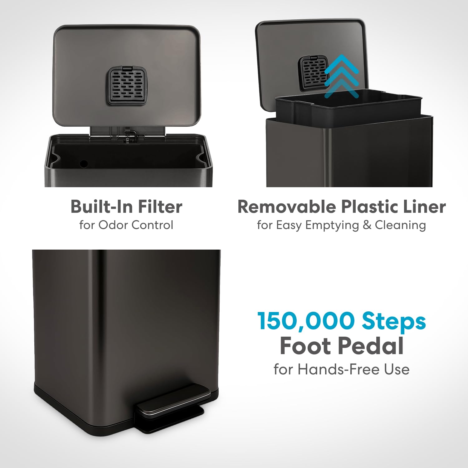 SIMPLI-MAGIC built-in odor filter holder for odor control.