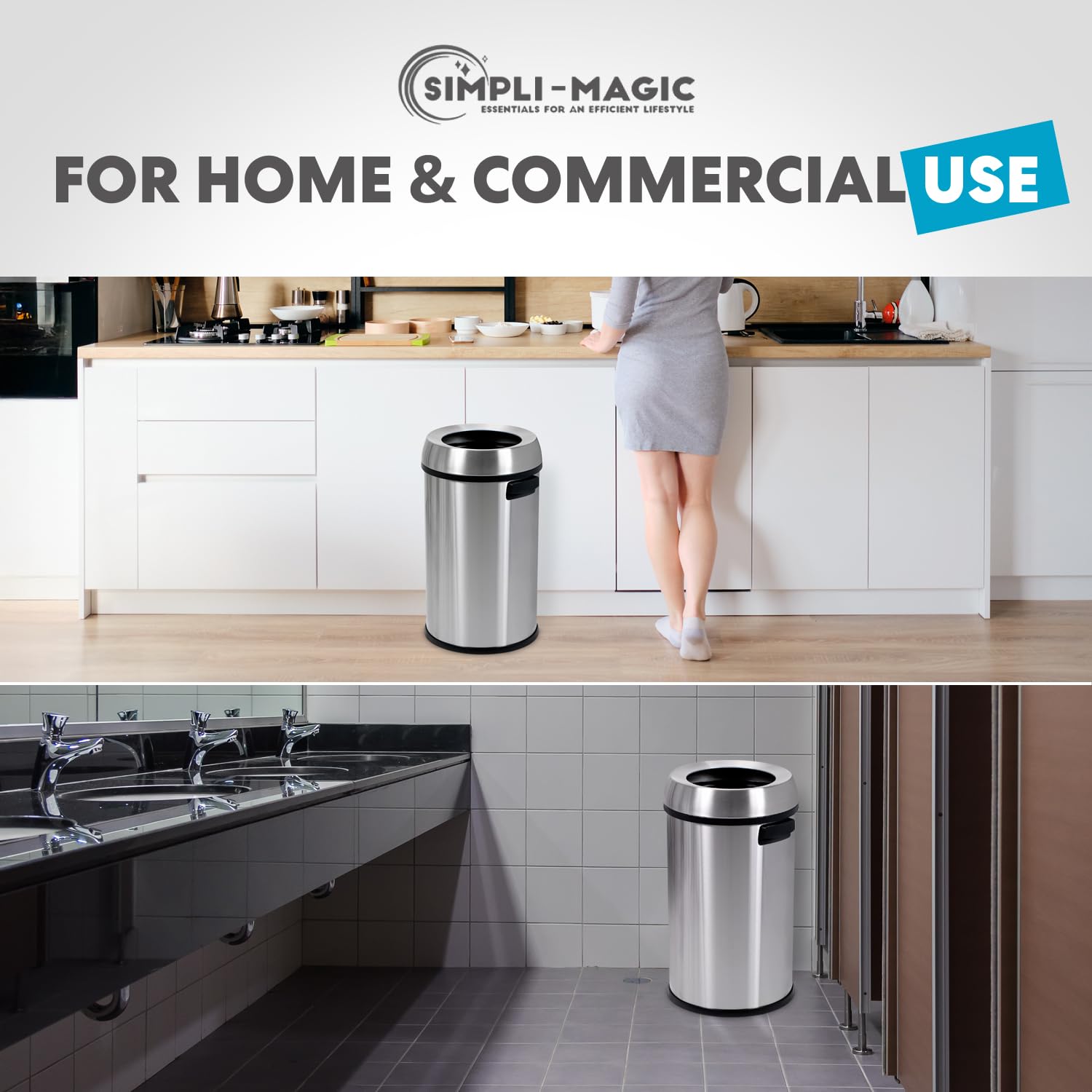 SIMPLI-MAGIC commercial-grade stainless steel construction for busy spaces.