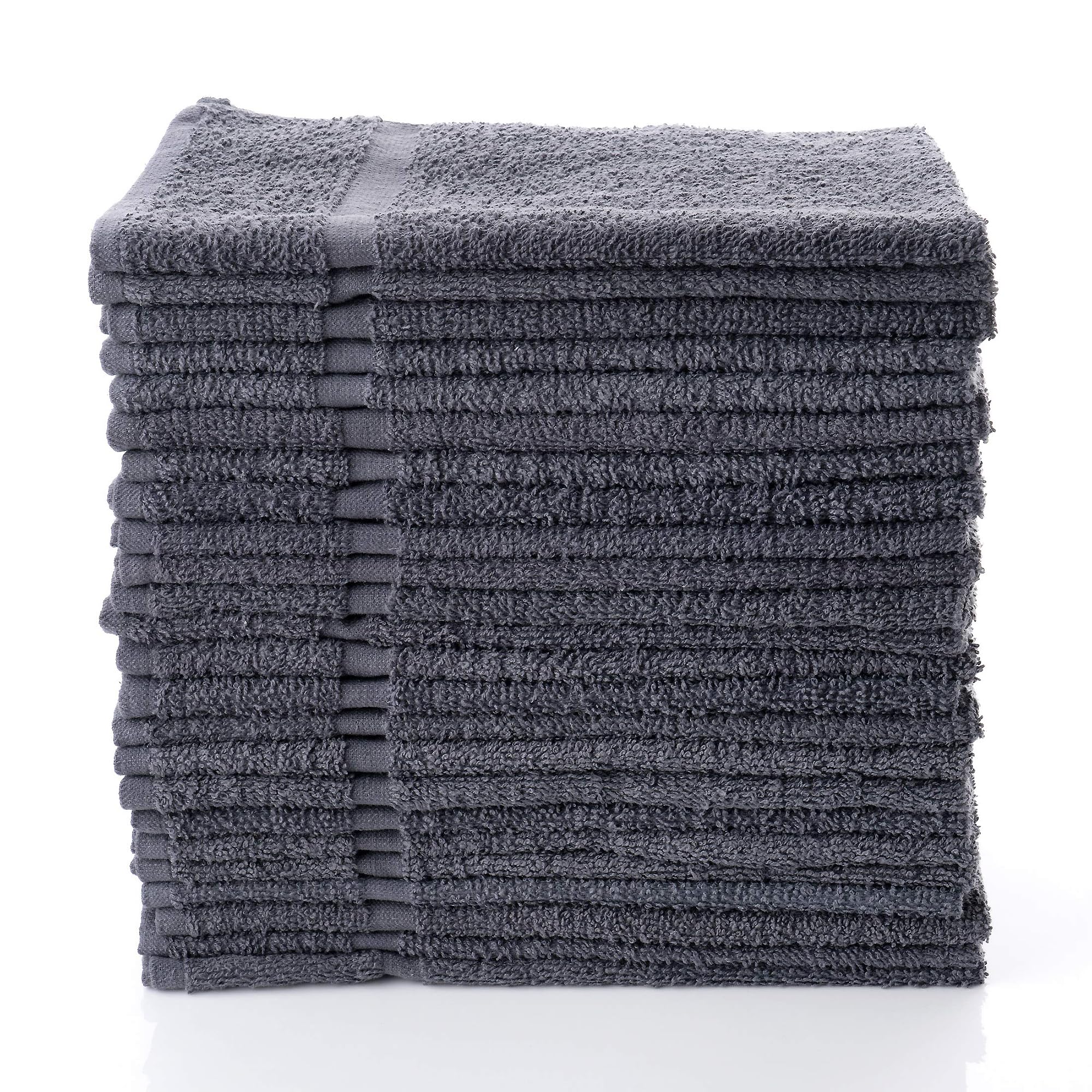 SIMPLI-MAGIC cotton hand towels 16x27 gray are absorbent and plush for quick drying.