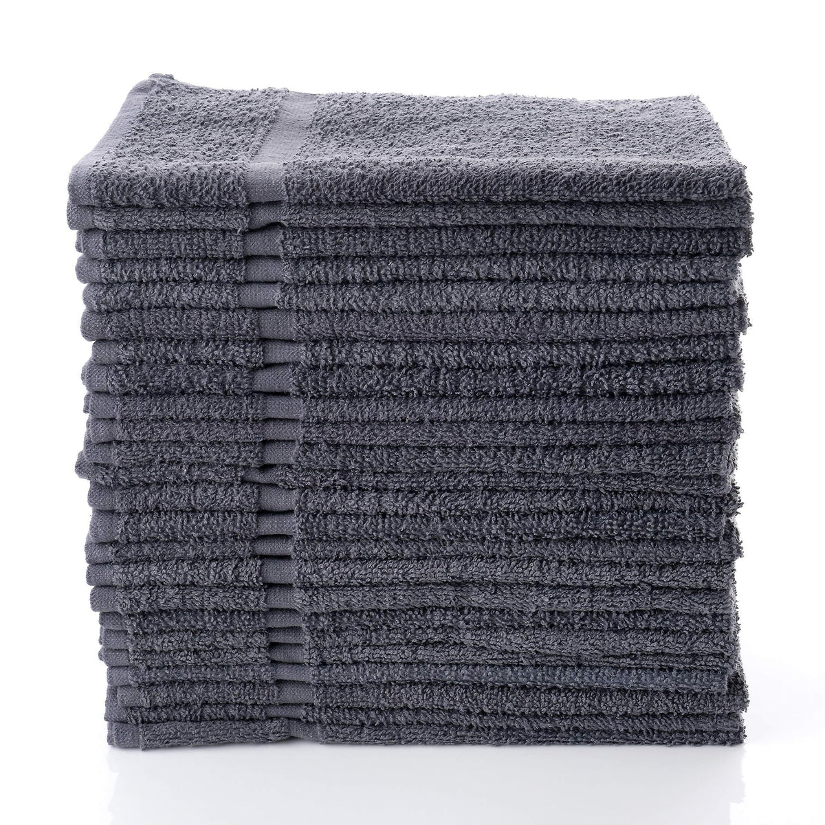 SIMPLI-MAGIC cotton hand towels 16x27 gray are absorbent and plush for quick drying.