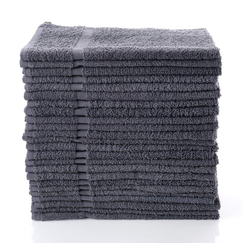 SIMPLI-MAGIC cotton hand towels 16x27 gray are absorbent and plush for quick drying.