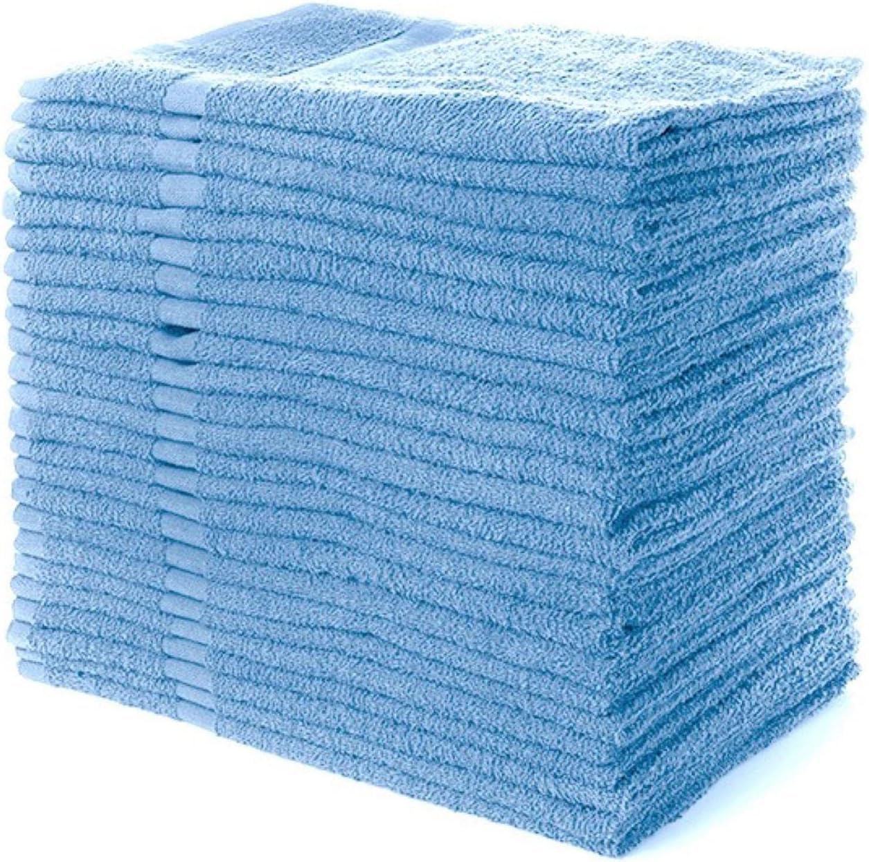Simpli-Magic blue cotton hand towel 16x27 for bathroom or gym use, soft and absorbent