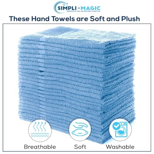 SIMPLI-MAGIC blue towel 16x27, plush cotton, ideal for salon or home drying