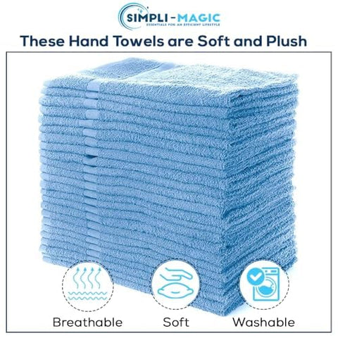 SIMPLI-MAGIC blue towel 16x27, plush cotton, ideal for salon or home drying
