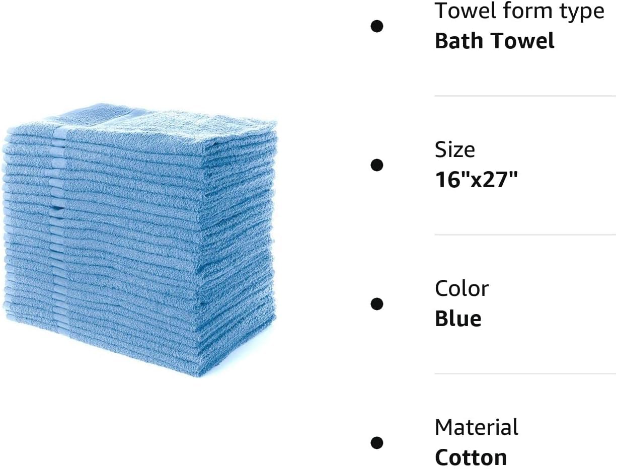 Blue SIMPLI-MAGIC hand towel 16x27 in a guest room setup, ready for use