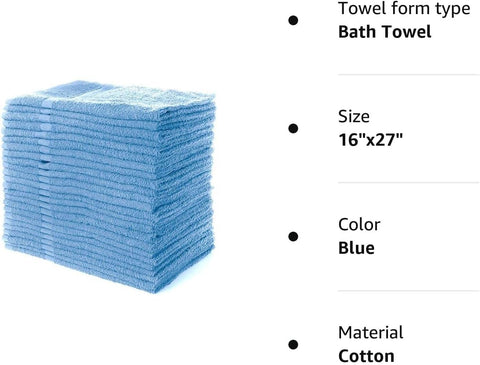 Blue SIMPLI-MAGIC hand towel 16x27 in a guest room setup, ready for use